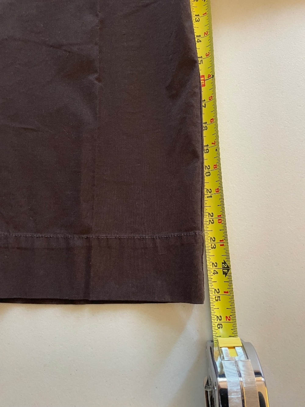 Nicole Miller High Waist Cropped Wide Leg Cotton/Linen Brown Pants, Size 12 - Picture 4 of 9